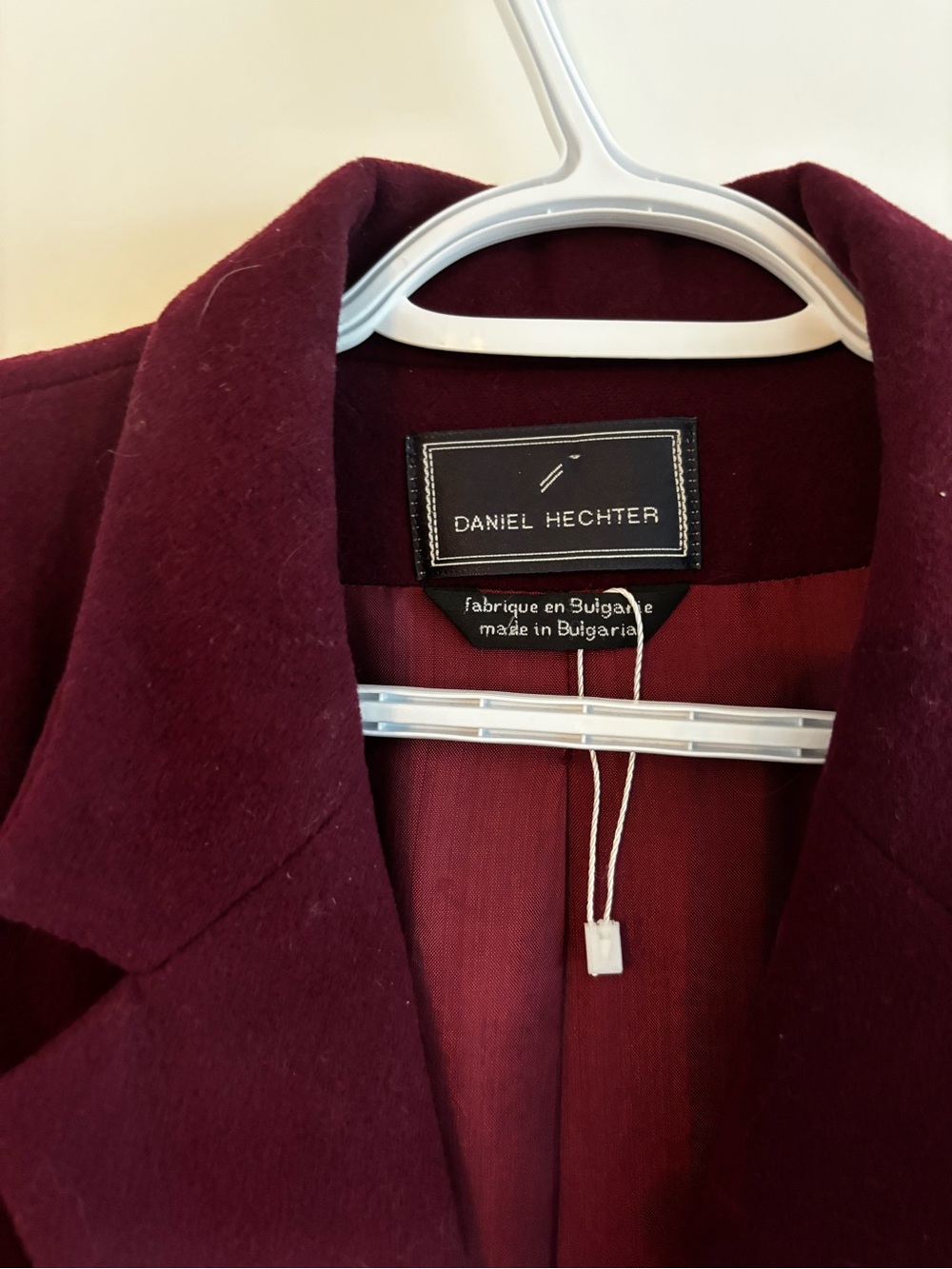 Vintage David Hechter Blazer Wool Oversized Wine Burgundy Red Size S M - Picture 4 of 4